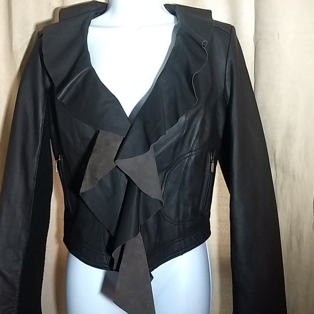 Genuine leather fashion jacket